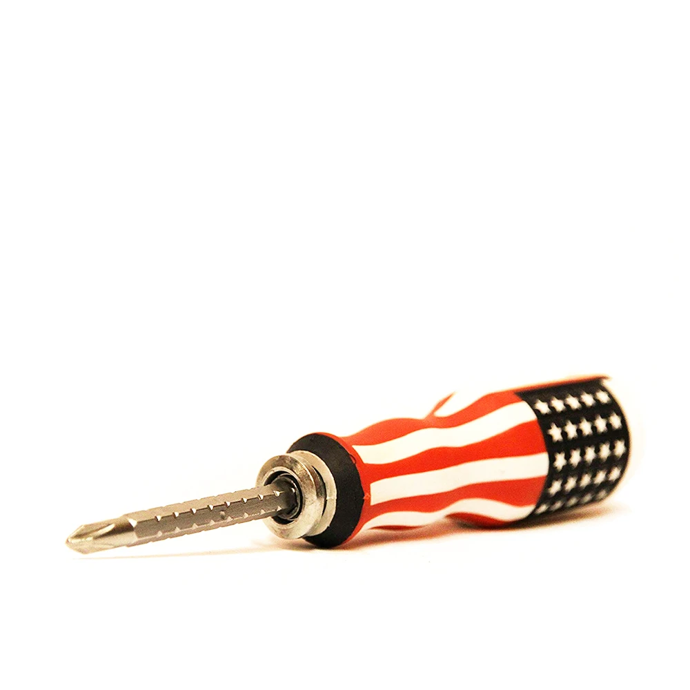American Flag Hand Tools Straight Cross Head Multi-fuction Magnetic Removable Screwdriver