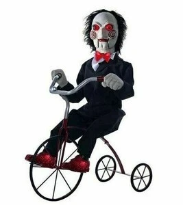 Animated Jigsaw Billy the Puppet Tricycle Trike Moves Lights Up Motion Sensor toy collection decoration play and talking