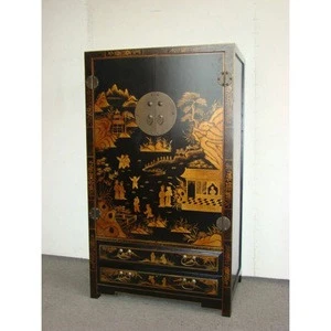 Antique chinese furniture wooden cabinet 4 doors and 2 drawers