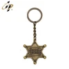 Antique gold 3D souvenir custom logo ring key , metal key ring