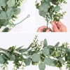 Artificial Eucalyptus Garland 5.9 FT Fake Silk Green Leaves Hanging Vine Handmade Greenery Wedding Home Wall Backdrop De