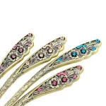 Attractive Women Retro Rhinestone Pierced Hairpin Fashion Comb Hair Fork
