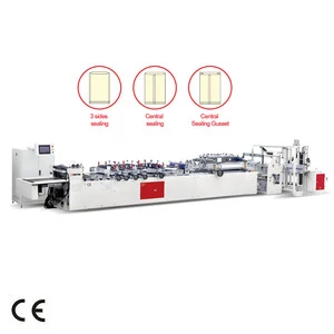 Automatic high speed laminating 3/three side seal zipper bag foil bag with zip bag pouch making machine