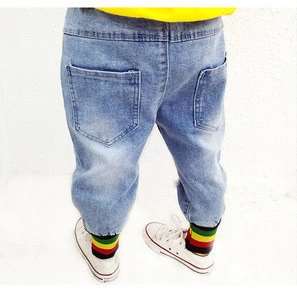 Autumn winter high quality soft boys jeans distressed hole jeans children pants kids trousers