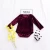Import Baby Girl Clothing Full Sleeves Dark Red Velvet Sleepwear Newborn Rompers Clothes Spring Autumn Winter Infant Jumpsuit For 6M-3T from China