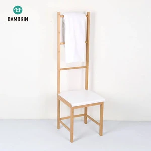 BAMBKIN chair seat natural bathroom bamboo towel rack