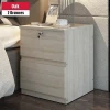 Bedside Table With Drawers & Doors Tall Nightstand Storage Cabinet For Bedroom Night Stand 2 Drawer Nightstand