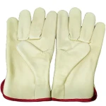 Beige Green Cow Split Leather Driving Safety Working Gloves For Men Heavy Duty Driver Mechanical  Work Gloves Hand Safety Gloves