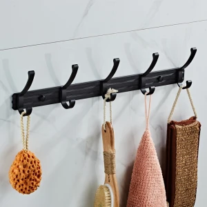 Beishuang bathroom designs wall mounted hook black plated aluminum towel hooks