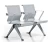 Import Bench in metal structure, grey varnished finish, barber waiting chairs from China