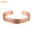 Import Best price high quality antique brushed process horse embossed 6 magnets copper bracelet for men arthritis from China