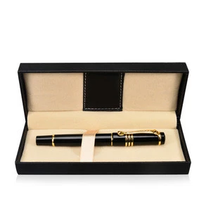 Best selling products Metal fountain pen + plastic PU leather custom logo pen with box gift set