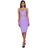 Best Selling Purple/Rosy/Black/White/Red/Pink/Green Summer Sexy Knitted Bandage 2 Piece Women Casual Dresses with Plus Size