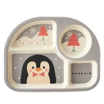 Biodegradable Bamboo Fiber Dishes Plates Serving Food Dishes Plate For Baby Kids
