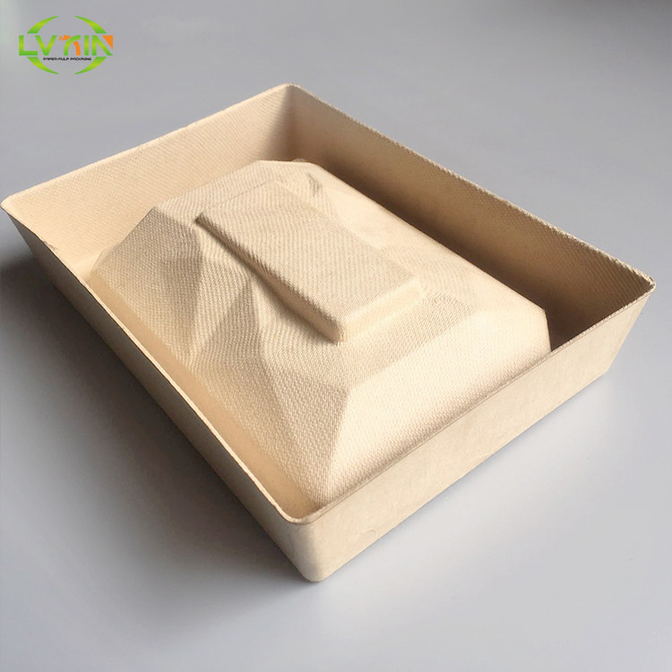 Buy Biodegradable Bamboo Pulp Box Insert Tray Molded Pulp Packaging ...