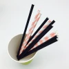 biodegradable Pink Striped Drinking Paper Straw for bar accessories