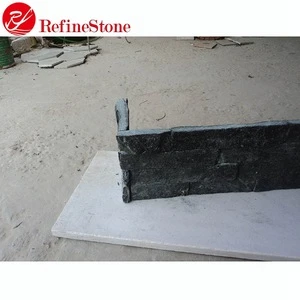 Black quartzite interior stone for wall cladding stacked culture stone veneer
