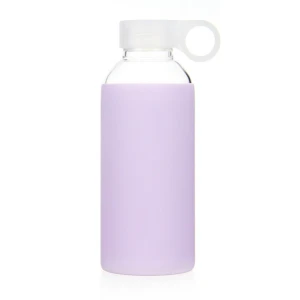 Borosilicate heat-resistant glass water bottle Pyrex glass water bottle Sports bottle with silicone sleeve