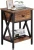 Import Brown And Black Mesa Auxiliar Aire Libre Night Stand Storage Shelf  Bin Drawer Antique Wood  Luxury Side Table Living Room from China
