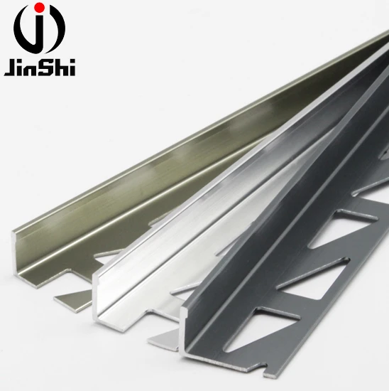 Brushed Aluminum Extrusion Profiles Tile Metal Trim L Shaped Tile Trim Strips Manufacturers