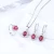 Import BS032 fine jewelry set snowflake shape ruby earring necklace set for women wedding from China