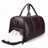 Bulk Wholesale FEGER New Design Shoes Compartment Overnight Travel Bag Business Men Leather Travel Duffle Bag