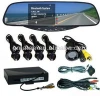 Car Wireless Rrearview mirror bluetooth handsfree kit with Parking Sensor System