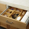 Cheap 5-Piece Divided Cutlery Tray Stackable Organizers Bamboo Kitchen Storage Drawer