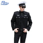 Cheap long sleeve security guard uniforms black