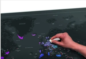 Cheap Portable Scratch Magnetic World Map Capitals Edition