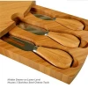 Cheese cutting plate with three stainless steel knife and fork spatula