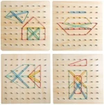 Children Education Toys Wood Geo board with Rubber Bands and  Pattern Cards