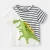Import Children Short Sleeve Custom Logo Printing 100% Cotton striped t-shirts Kids Baby Boy dinosaur print T shirts from China
