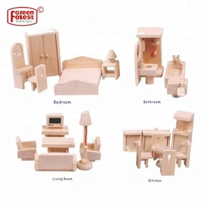 Children wooden miniature furniture toy and hobbies pretend cottage en71 miniature dollhouse furniture