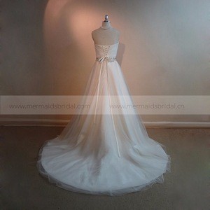 China GuangZhou Simple Wedding Dress With Beads Belt