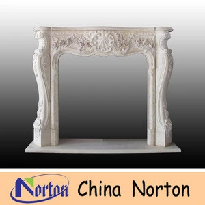 China Hand Carved white Marble Fireplace for Home Decoration NTMF-F446R