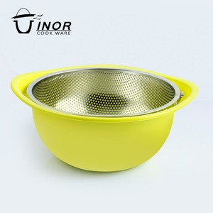 china suppliers fine mesh fruit vegetable colander stainless steel with basket