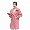 China supply hot sale 30% wool 70% polyester pink plus size ladies long wool coats for sale