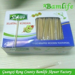 China wholesale cello wrapped bamboo toothpick one tip with mint