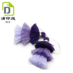 China wholesale colorful cotton tassels small custom tassel combination cotton fringe for decoration