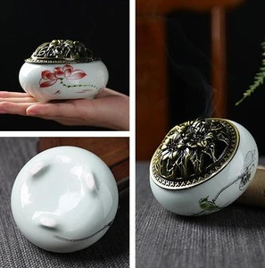 Chinese Factory directly sale incense burner colorful portable ceramic censer burner