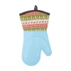 Christmastime Snowflakes Fawn Silicone Cotton Gloves Extra Long Silicone Oven Mitt  For Baking