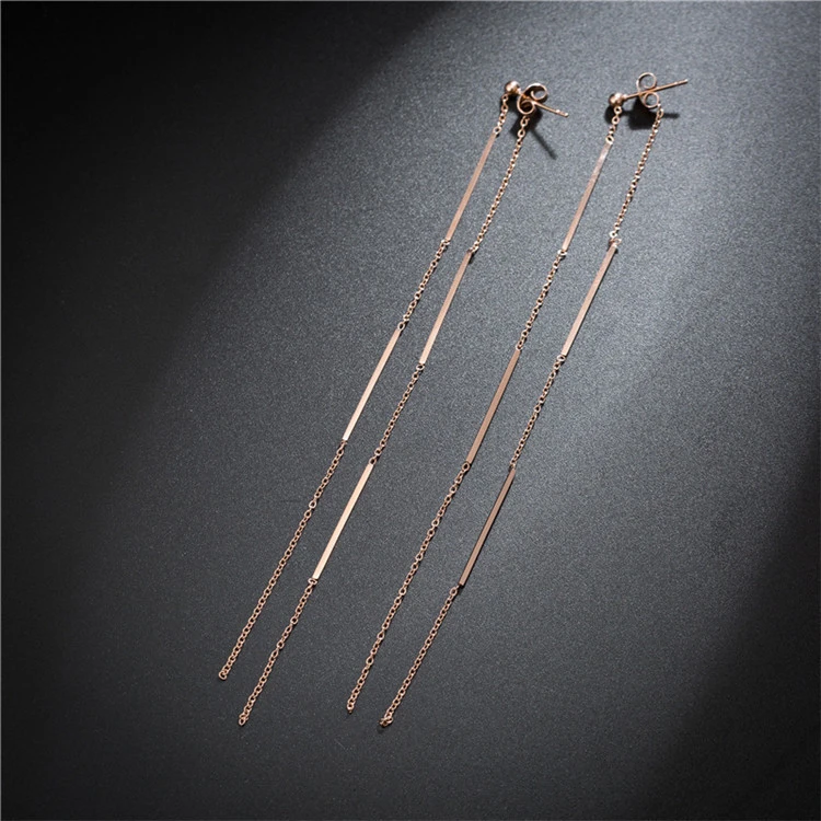 CLARMER New Creative woman long fine fringe earrings fashion titanium steel earring wire