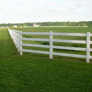Classical 4 Rail PVC Fencing, Vinyl Horse Fencing, Plastic Ranch Fencing, Post and Rail Fencing