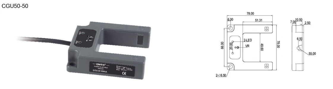 CNTD Long Use-life Cycle High Reliability High-end CGU Series U Type Photoelectric Sensor