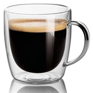 Coffee Tea Glass Mugs Drinking Glasses 15oz Double Walled Thermo Insulated Cups Latte Cappuccino Espresso Glassware