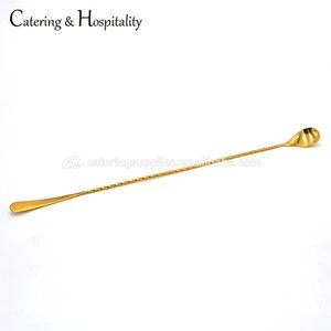 Color Plated golden Barware Twisted Stainless Steel Mixing Bar spinning Coffee wine cocktail Mixed bar tools Spoons