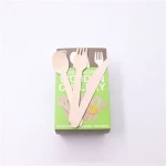 Colored soft mini wooden flatware with LFGB