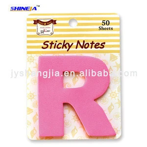Colorful alphabet shaped scrapbook letter sticky notes
