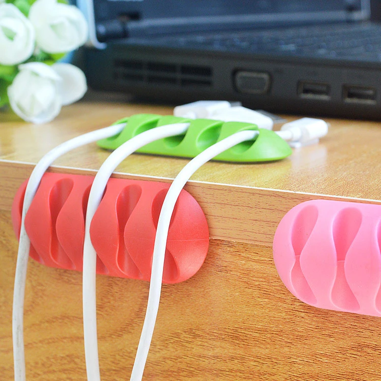 Colorful silicone cable clip with 3M sticker cable holder clip from china factory